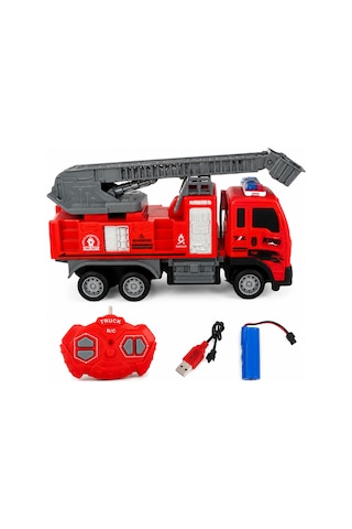 Uzaktan Kumandalı Full Fonksiyon İtfaiye Aracı, Büyük Boy, 1:16 Ölçek, 3 Yaş Ve Üzeri Kırmızı