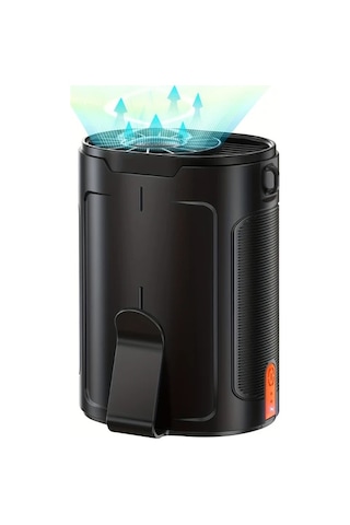 Boatshop1 2025 Aı Siyah Taşınabilir Fan 6600rpm 4 Hız Şarj Edilebilir 25 Saat Çalışma Bel Ve Boyun Fanı Kamp İş Yeri Açık Hava