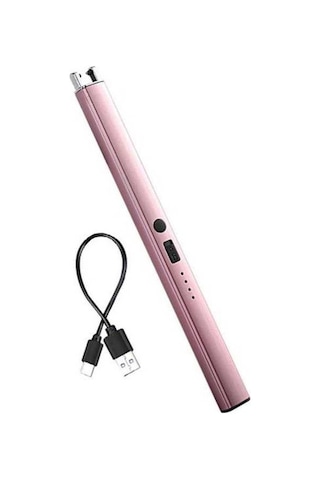 Pazly Rose Gold Darbe Ateşleyici, Çift Emniyet Anahtarlı, Alevsiz, Rüzgar Geçirmez, Usb Şarj Edilebilir, Mutfak Ve Kamp İçin Uygun Çok Renkli