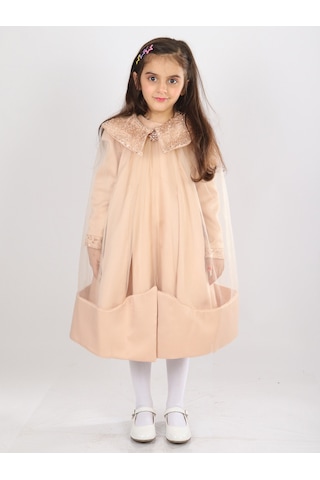 Xo Kids Kız Çocuk Elbise 6-10 Yaş 1628 Bej