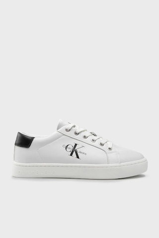 Calvin Klein Erkek Hakiki Deri Beyaz Sneaker Beyaz