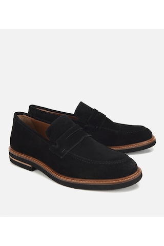 Hotiç Erkek Süet Deri Siyah Klasik Loafer