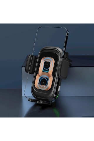 Coofbe Super Şarj 15w Dikey Yatay Kullanım Çift Bobinli Kablosuz Araç Şarjı Araç İçi Telefon Tutucu