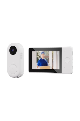Diğer - Beyaz - Kameralı Kapı Zili Megafon Canlı Video Görüntülü Zil