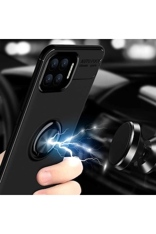 Oppo Reno 4 Lite Kılıf Yüzüklü Magnetli Ravel Case