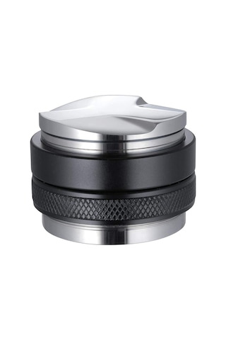 Tenfowee 53mm Çift Başlı Espresso Dağıtıcı Ve Tamper, Derinliği Ayarlanabilir Paslanmaz Çelik Kahve Basma Aleti Siyah