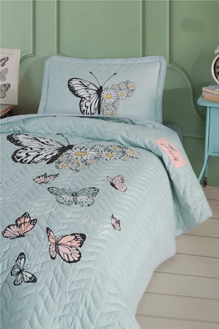 Clasy %100 Pamuk Daisy Love V1 Tek Kişilik Yatak Örtüsü Mint
