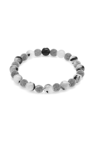 Gümüşhediyeal Rutil Kuvars Metal Kombinli Küre Kesim Doğaltaş Bileklik Çok Renkli