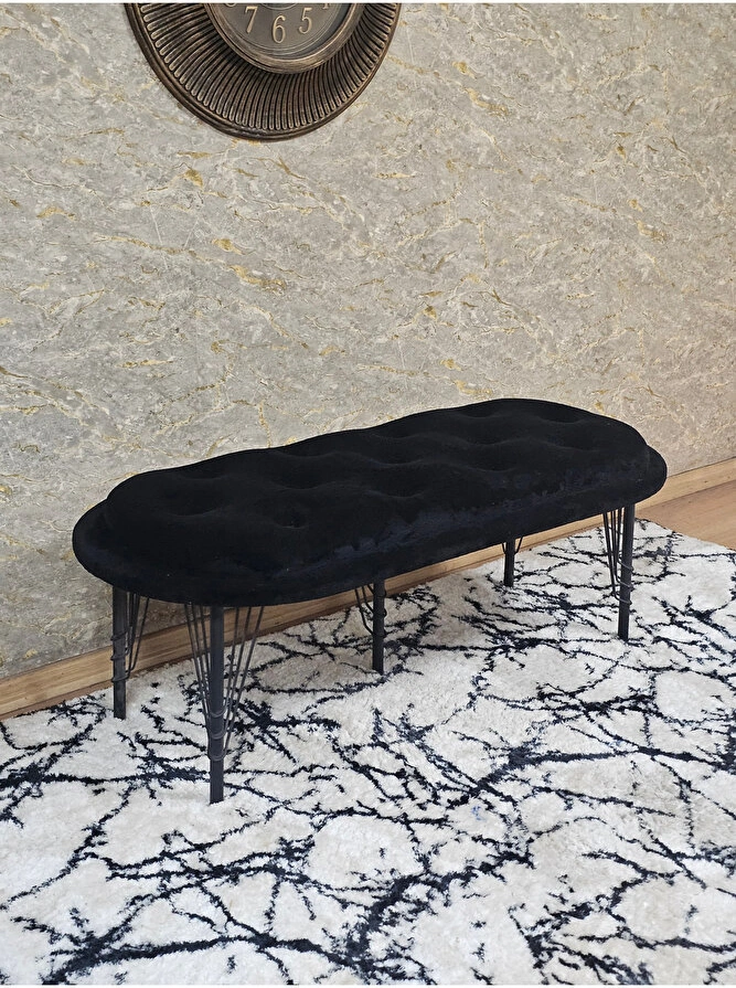 Ufo Oturak Bench - Siyah Boyalı Telli Ayak - Oturak - Bench - Puf Çok Renkli