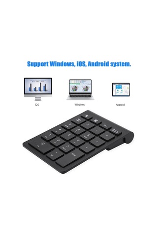 Konesam Bt22 Model Siyah Bluetooth Nümerik Klavye, 22 Tuş, Abs Malzeme, Windows/ios/android Desteği, Taşınabilir, 5 Milyon Tuş Basımı Pil Dahil Değil