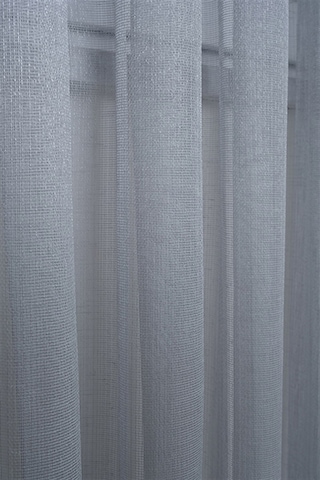 Damla Keten Görünümlü Leno Tül Perde Pilesiz Gri