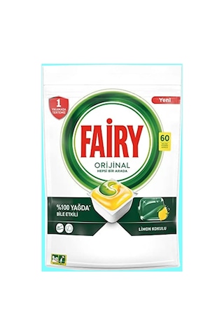 Fairy Hepsi Bir Arada Limon Kokulu Bulaşık Makinesi Deterjanı 60 Tablet