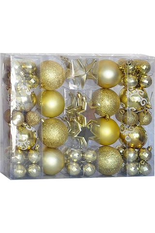 Yılbaşı Ağaç Süsleme Seti 72 Parça Altın Diğer