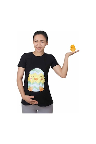 Mummy's Baby Hamile Tişört Civciv Siyah 7921