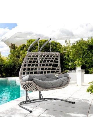 Gardenya Bahçe Capri Swing Cunda Rattan Bahçe Ve Balkon Salıncağı Beyaz