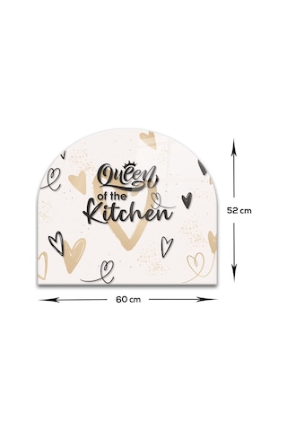 Decorita Cam Ocak Arkası |Oval Şekilli|Queen Of The Kitchen Love