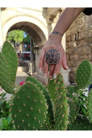 Kare Çiçek Yüzük