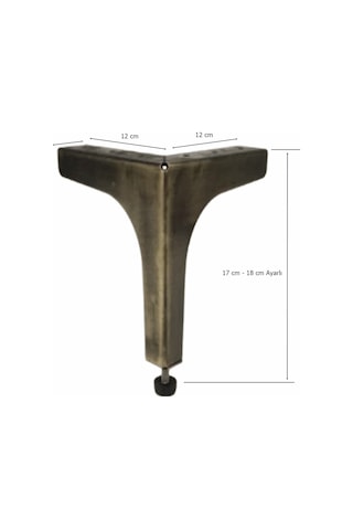 4 Adet Klas Ayak Metal 17 Cm Antik Mobilya Koltuk Ayağı Antik Sarı