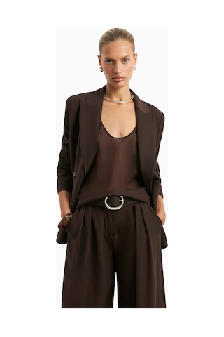 United Colors Of Benetton Because Of Alice Dropped Waist Double Breasted Blaze Oversize Kadın Ceket Kahverengi