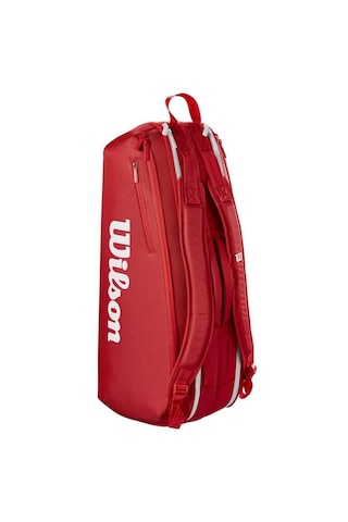 Wilson Süper Tour 2025 6lı Raket Ve Tenis Çantası Kırmızı