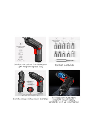 3.6v Akülü Elektrikli Elektrikli Tornavida Seti 47 Adet