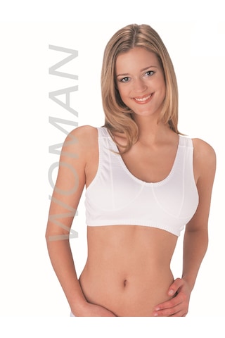 Beyaz Kalın Askılı Body Sütyen % 100 Pamuklu 3lü Paket 260-3b Beyaz