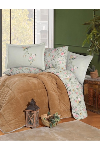 Clasy Wellsoft Çift Kişilik Çift Taraflı Uyku Seti Elara Hardal