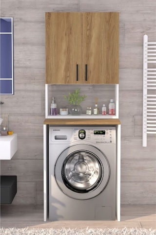 Üst Dolaplı Çok Amaçlı Çamaşır Makinesi Dolabı Çam Çam