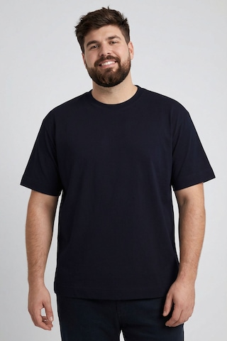 Tommylıfe Lacivert Basic Kısa Kol O Yaka Büyük Beden Erkek T-shirt - 88072