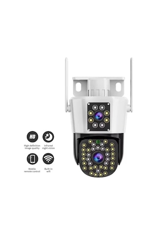 4mp 4k Ultra Hd Gece Görüşlü Çift Lensli Hareket Takipli Dış Mekan İp Güvenlik Kamerası