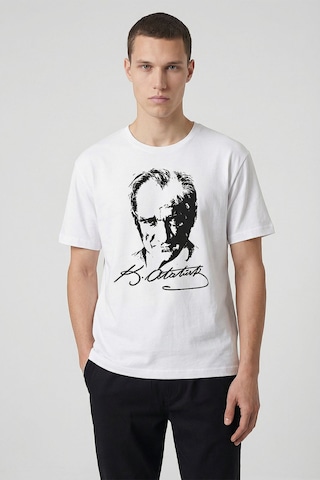 Tommy Life Beyaz Ay Yıldız Baskılı Unisex T-shirt - 88510