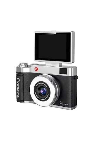 4k Çantalı Dijital Retro Video Kamera 48mp 16x Zoom Işıklı 32gb Kart Dijital Fotoğraf Makinesi Siyah