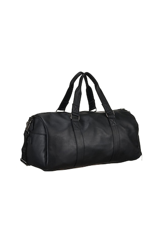 Westpolo Unisex Vegan Deri Seyahat, Spor Çantası - 7039es Siyah