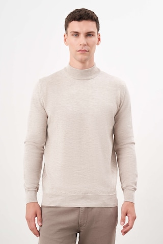 Morven Erkek Bej Basic Yarım Balıkçı Yaka Dynamic Fit Rahat Kesim Triko 25kc017002653 Bej