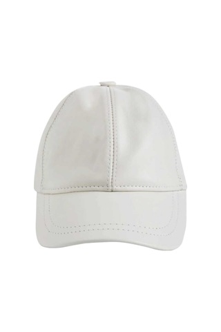 Tezzgelsin Unisex %100 Deri Arkadan Ayarlanabilir Baseball Kep Şapka Beyaz