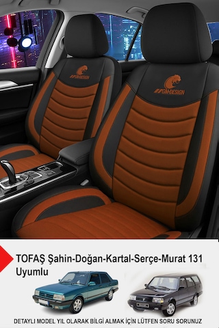 Panther Serisi Keten Kumaş Oto Koltuk Kılıfı Tofaş Kartal-şahin-doğan-serçe-tempra İle Uyumlu Taba