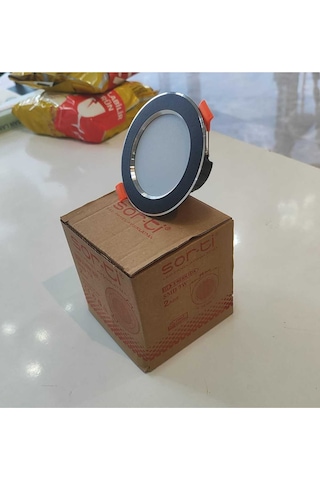 Sor-ti 7w Siyah-krom Çerçeveli 3 Renk Yanabilen Smd Led Panel Spot