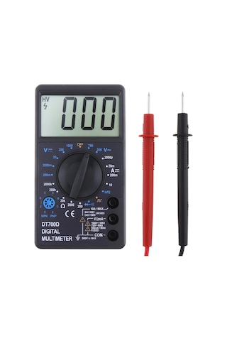 Dt700d Geniş Ekran Ac Dc Dijital Akım Voltaj Amper Ölçüm Dyot Test Aleti Multimetre- Voltmetre