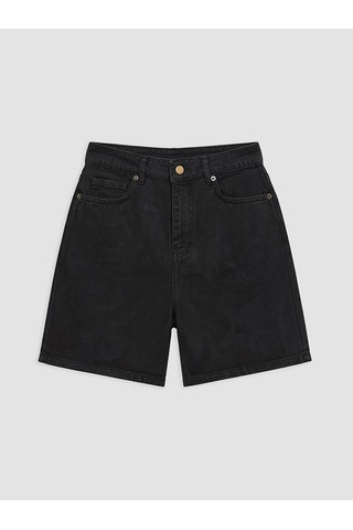 Lcwaıkıkı Petite Siyah Regular Fit Kadın Jean Şort
