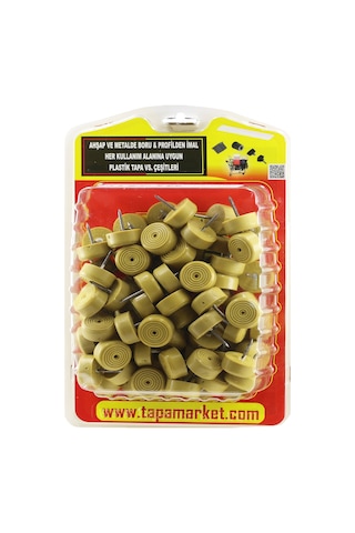 Çap 25X10 MM Elastomer Çivili Tapa(Beyaz-Kayın)