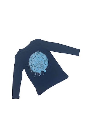 Fenerium Fenerbahçe Lisanslı Yaldızlı Fb Logo Gri Çocuk Sweat Ahşap Kutulu Lacivert