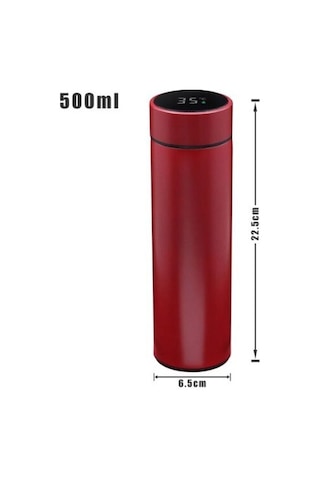 Sıcaklık Göstergeli Dijital Termos 500 Ml Çok Renkli