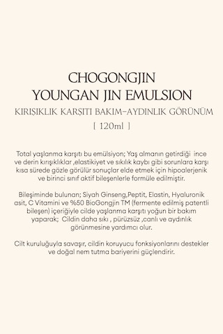 Missha Chogongjin Youngan ve Bakım Sunan Emülsiyon 120 ML