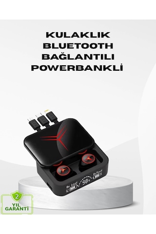 Mey İthalat Powerbank Özellikli Bluetooth Kablosuz Kulaklık Dokunmatik Kontrol, Uzun Pil Ömrü, Ergonomik Tasa Diğer