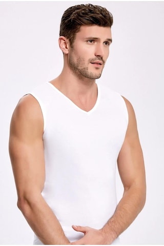 İlke Erkek V Yaka Kolsuz Badi Fanila Atlet 1008-1009 - 12 Adet 001