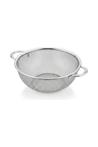 Çelik Süzgeç Kulplu Paslanmaz Makarna - Sebze Süzgeci 22 Cm Gri