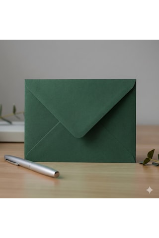25 Adet 13x18 Cm Premium Kalite Davetiye Zarfı Yeşil