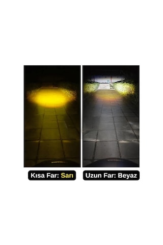 Csp Led Lamba Delici Yayıcı Uzun Kısa H4 00 Otomobil Motosiklet Mercekli Çift Renk Far Ampulü Led Far Beyaz - Sarı 1 Adet