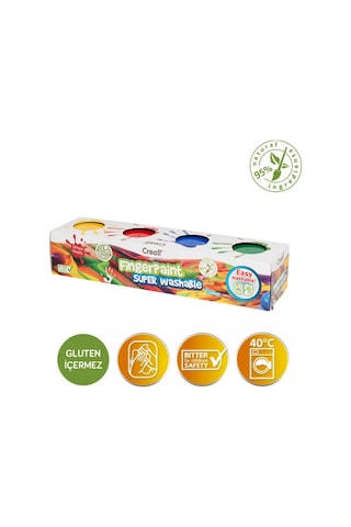 Creall Yıkanabilir Parmak Boyası 4 x 125 G