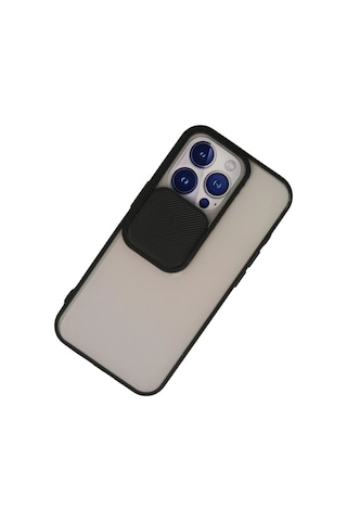 Newface - 851 - iPhone Uyumlu 13 Pro Kılıf Palm Buzlu Kamera Sürgülü Silikon - Lvsqvr - - Siyah